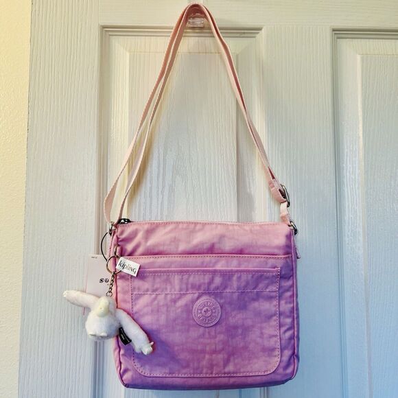 Kipling HB6877 Sebastian 52V Pink Surprise Crossbody Strap Jana Bag Charm NWT - Picture 13 of 15